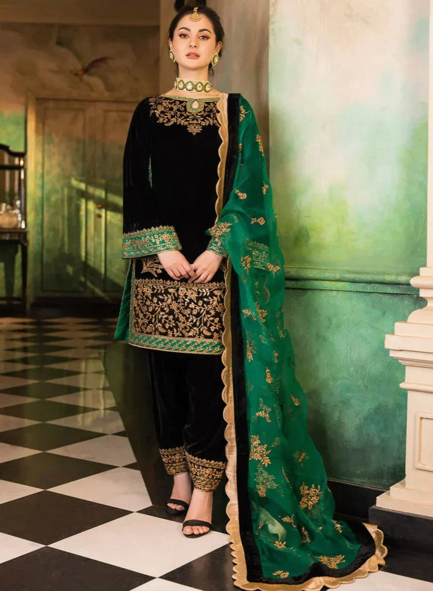 3 Piece Stitched - Heavy Embroidered Velvet LM-4 | Zainab Chottani