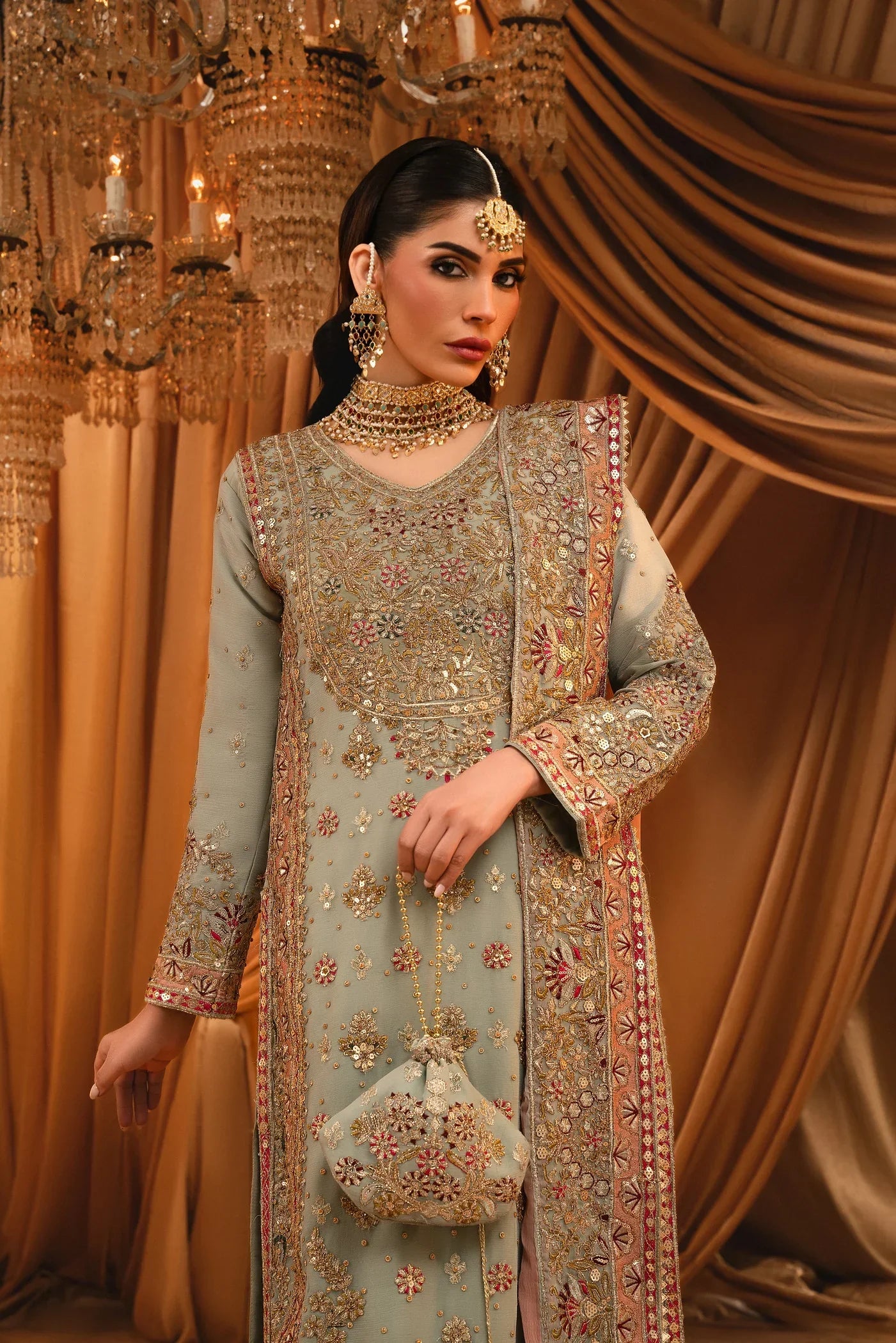 4 Piece Stitched Chiffon Embroidered LM-7