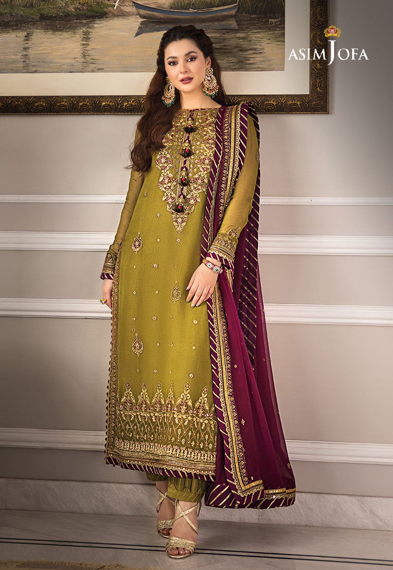 3 Piece Stitched - Sequence Embroidered Chiffon LM-5 | AsimJofa